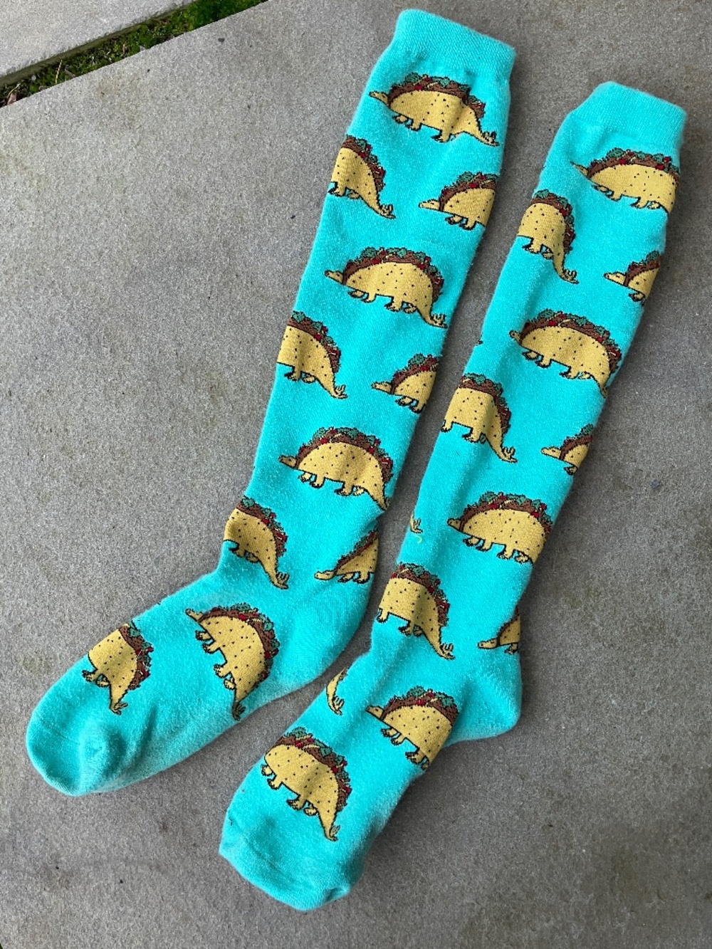 Kids Taco Socks Turquoise Novelty Food Knee Hi Socks